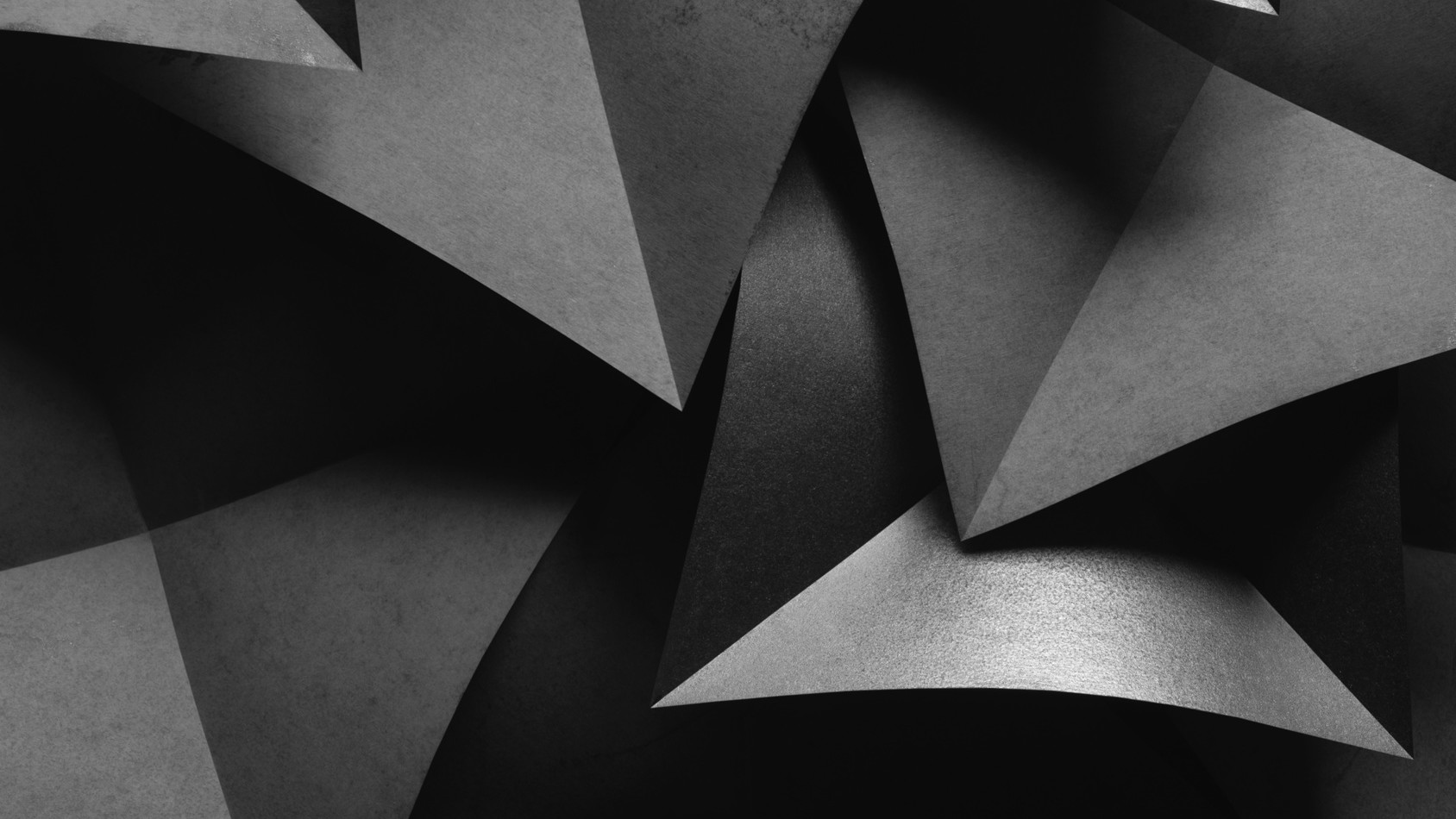 Creative image for futuristic abstract background Creative image with gray paper elements for dark abstract background, 3d illustration